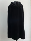 womens  vintage  velvet  S  long cape  halloween  gothic  goth  frogging  cloak  cape  black velvet  8  70s  6-8  6  1970s