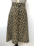 yellow  womens  vintage  Urban Village Vintage  urban village  Skirts  skirt  multi  high waisted  floral  corduroy  black  70s  1970s  10