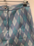 zip  womens  vintage  Urban Village Vintage  urban village  summer  shorts  pockets  pattern  hot pants  Cotton  blue  Argyle pattern  argyle  8  60s  1960s