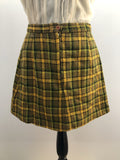 zip  Yellow  womens  vintage  Urban Village Vintage  urban village  Skirts  skirt  MOD  mini skirt  check dress  brown  back zip  8  60s  1960s