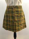 1960s Tartan Wool Mini Skirt - Size 8