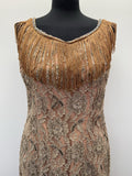 womens  vintage  sleeveless  midi dress  lace  fringing  fringed  dress  diamante  50s  1950s