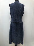 womens  waistcoat  vintage  Urban Village Vintage  two piece  top  suede top  suede skirt  suede  set  formal  blue  60s  1960s  10