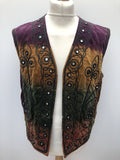 Yellow  Waistcoat  vintage  orange  multi  mirrored  mens  L  Indian  hippie  Green  gold  Ethnic  Embroidered  boho  black