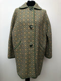 Vintage 1960s Welsh Wool Tapestry Coat - Size 16