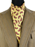 Vintage 1960s Paisley Print Cravat by Tootal in Yellow and Burgundy - One Size
