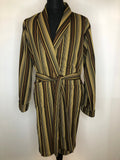 waist belt  vintage  Urban Village Vintage  urban village  tootal  striped  smoking jacket  robe  Richmond by Tootal  pocket  mens  M  Jacket  hugh hefner  dressing gown  brown  Belted waist  belted jacket  belted  belt detail