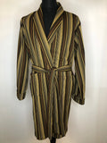 1970s Tootal Striped Smoking Jacket Robe - Size M