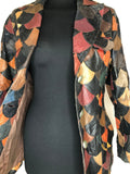 womens  vintage  Urban Village Vintage  mod  Leather  jacket  fitted  dagger collar  brown  black  60s  1960s  10