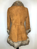 womens  winter coat  winter  vintage  Urban Village Vintage  urban village  suede  long sleeve  Jacket  fur collar  fur  coney fur collar  Coney Fur  coney  collar  coat  brown  60s  1960s  10