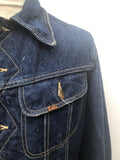 vintage  Urban Village Vintage  urban village  stitch detailing  stitch detail  pockets  Navy Jacket  mens  M  Lois  front pockets  denim style  Denim jacket  denim  collared  collar  chest pockets