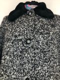 Winter Coat  winter  vintage  Urban Village Vintage  urban village  long sleeves  long sleeved  long sleeve  faux fur  David Barry  collared  coat  black  60s  1960s  14  12-14  12