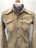 1970s Suede Safari Jacket in Beige - Size S