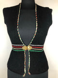 womens  waistcoat  vintage  Vest  tunic top  tunic  top  stripe detail  stitch trim  knitwear  knitted  Kintwear  clasp fastening  black  8  70s  1970s