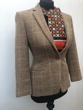 fitted Wool Blend womens Urban Village Vintage Ralph Lauren Jacket Grey check blazer jacket Blazer Alapaca 8 urban village vintage