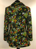 womens shirt  womens  vintage  Urban Village Vintage  top  shirt  psychdelic  psych  multi  MOD  hippie  green  flower power  floral  blouse  big collar  60s  1960s  12