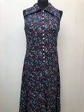 womens  vintage  Urban Village Vintage  urban village  purple  maxi dress  long length dress  floral dress  dress  button front  back zip  70s  1970s  12