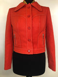 womens  white stitch  vintage  Urban Village Vintage  stitch detailing  Stadicke Modelle  red  lightweight jacket  Jacket  diamond stitch  cropped  collar  coat  Beagle collar  Act III  70s  70  1970s  10