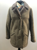 womens  vintage  Urban Village Vintage  urban village  Suede Jacket  Suede  sheepskin collar  Sheepskin  pockets  long sleeve  Jacket  coat  brown  Bailys Glastonbury  70s  1970s  14