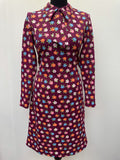 zip  womens  vintage  Urban Village Vintage  urban village  retro  purple  neck tie  MOD  midi dress  midi  long sleeves  long sleeved  long sleeve  high neck  floral print  floral dress  floral  dress  collared dress  collared  collar dress  collar  co-op  back zip  60s  1960s  12