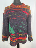 wool  winter  vintage  Urban Village Vintage  urban village  sweater  Siochain  round neck  pure wool  patterned  pattern  multi  mens  Made in Ireland  long sleeves  Long sleeved top  long sleeve  L  knitwear  knitted  knit  jumper  christmas  70s  1970s