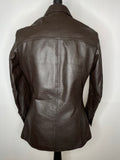 S  vintage  Urban Village Vintage  urban village  soft leather  Small  shirt jacket  shacket  safari  s  pockets  mens  long sleeve  Leather Jacket  Leather Coat  leather  large collar  lapels  front pockets  dagger collar  dagger  chest pockets  brown leather  70s  1970s
