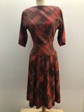 1950s Print Dress in by Town Tempo - Size UK 8