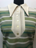 womens  vintage  Urban Village Vintage  Stripes  retro  MOD  mini dress  mini  green  dress  70s
