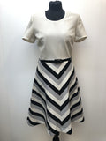 1970s Chevron Stripe Dress by Kitty Copeland - Size 10