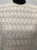 womens  vintage  Urban Village Vintage  top  sleeveless  lace front  cream  blouse  60s  1960s