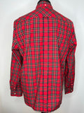 vintage  Urban Village Vintage  tartan  Shirt  retro  Red  MOD  mens  long sleeves  Long sleeved top  long sleeve  L  Fred Perry  fred  embroidered logo  Embroidered  collar  checked  button down collar  button down