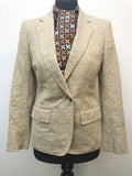 Burberrys Irish Tweed Blazer Jacket in Beige - Size UK 10