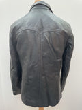 vintage  Urban Village Vintage  urban village  retro  ren  pockets  Navy  MOD  Mens jacket  mens  M  long sleeves  long sleeve  Leather  Jacket  collar  chest pockets  button down  button  big collar  70s  1970s