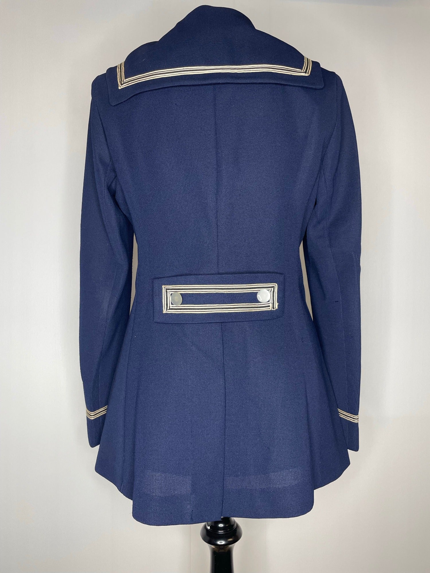 Vintage 1960s Navy Blue Mod Double Breasted Sailor Jacket UK 10 Urban Village UrbanVillageVintage