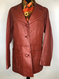 1970s Leather Jacket by Scandinavian Fur Co - Size UK 14