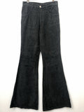 womens  W26  vintage  Urban Village Vintage  urban village  trousers  straight cut  retro  pockets  L32  jeans  jean  high waisted  flares  denim  Cotton  corduroy  corded  black  8  70s  70  1970s