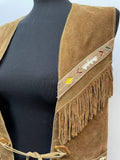 womens  western  waistcoat  vintage  vest  tasselled  tassel  Suede Jacket  Suede  navajo  Leather  Jacket  brown  70s  70  1970s  10
