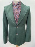 1970s Green Two Button Blazer Jacket - Size XS