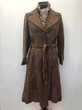 Nestos of Galway  Julian Vard  womens  vintage  Suede Jacket  Suede  long coat  Leather  coat  brown  Braided Leather Detail  70s  60s  1970s  1960s Urban Village Vintage