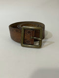 1970s Style Studded Brown Leather Belt - Size M