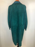 womens coat  womens  vintage  Urban Village Vintage  urban village  Suede Jacket  Suede  MOD  midi  long sleeve  leather trim  Leather  green  coat  60s  1960s  14