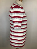 white  vintage  Urban Village Vintage  urban village  top  Stripes  striped  stripe  S  round neck  retro  red  multi  mens  light knitwear  light knit  knitwear  knitted  knit  grey