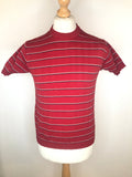 1970s Striped Knit Short Sleeve Jumper - Size S