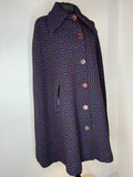 wool  womens  Welsh Woollens  welsh wool  welsh  waistcoat  vintage  village  urban  tunic  tapestry  purple  MOD  L  clothing  cape  60s  1960s