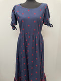 1970s Midi Dress in Navy - Size 12