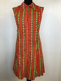 1970s Dagger Collar Floral Print Dress by Corilea Fashions - Size UK 12