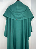 womens  Vintage  scarf  S  One size  neck tie  M  long cape  long  Hourihan  hooded  hood  Green  full length  floor length  cape  60s  60  1960s  1960