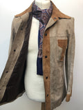 western wear  western  vintage  Urban Village Vintage  urban village  Suede Jacket  Suede  S  pockets  mens  long sleeves  long sleeve  Jacket  grey  collared  collar  chest pockets  button  70s  70  1970s