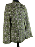 womens  Welsh Woollens  welsh wool tapestry  welsh wool  welsh  waistcoat  waist belt  vintage  two piece  tapestry  set  scooter  S  modette  MOD  Green  diamond pattern  cape  autumnal  autumn  60s  1960s