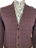 vintage  Urban Village Vintage  urban village  retro  MOD  mens  M  knitwear  knit  Jacket  cardigan  button down  button  brown  Adom of London  60s  1960s